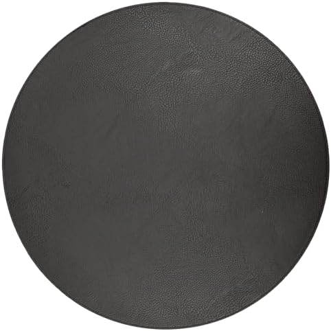 Placemats Set of 6 – Round 15” Faux Leather Table Mats for Dining, Heat Resistant & Non-Slip Washable Table Decor, Indoor, Outdoor, Dining Table Set for 6, Modern Kitchen & Holiday Use,Black - Image 4