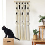 Macrame Wall Hanging Boho Spherical Tassels Geometric Decor 15.7"W*39"L by FLBER