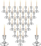 Silver Wine Glass Metal Candlestick Holders -Vintage Modern Metal Taper Candle Holders, Decorative Centerpiece for Table Mantel, Wedding Kitchen Home Decor, Wedding Gift,30Pcs by Unknown