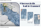 20 Pack Dusty Blue Cheesecloth Table Runner 17x108 Inch Boho Wrinkled Sheer Gauze Cheese Cloth Table Runner Bulk Romantic Decor for Wedding, Bridal Shower, Birthday Party - Image 2