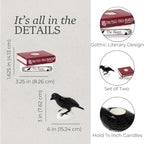 Steel Mill & Co. Ceramic Tapered Candle Holder Set of 2, The Raven - Image 3