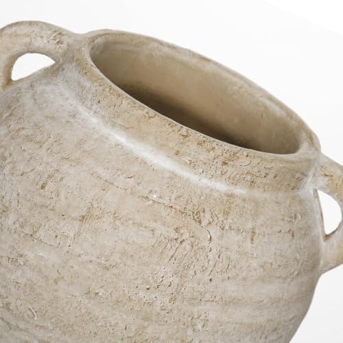 Briful Rustic Farmhouse Vase with Handles, 7.4" Ceramic Vases for Tabletop - Image 4