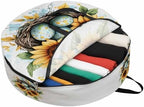 Easter Eggs Nest Round Storage Bag 24 Inch, Watercolor Green Egg Spring Sunflowers Floral Leaf Clothes Storage Container with Handles Heavy Duty Organizer for Comforter, Bedding & Holiday Wreaths by Unknown