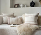 Cethom Boho Throw Pillow Covers 20x20 Inch Set of 2, Khaki Textured Decorative Couch Pillow Cases for Farmhouse Home Decor, Accent Cushion Cover for Sofa, Bed, Living Room, Bedroom - Image 6