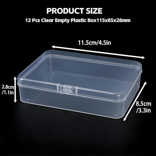 LJY 12 Clear Rectangular Plastic Boxes, 4.5 x 3.3 x 1.1 in for Watch Parts - Image 5