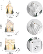 Ceramic White Christmas Village Houses, Light Up Porcelain Village Houses - Image 6