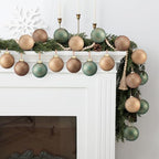 24 Pcs Neutral Christmas Ornament 2.36'' Textured Tree Decor,Aged - Image 4