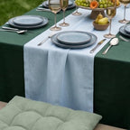Solino Home 100% Pure Linen Table Runner Ice Water Long, Fete 14 x 108 in - Image 3