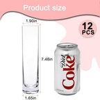 12 Pack 7.5 Inch Glass Cylinder Bud Vases for Centerpieces Clear Slim Flower Vases Tall Glass Cylinder Vase Small Vase for Single Rose Vases Bulk, Home Aesthetic Desk Decor - Image 2