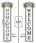 Welcome Sign for Front porch Standing 45"X9" Double-Sided Wood Frame Outdoor Tall Welcome Signs Vertical Decor for Farmhouse Rustic Home Modern Outside Front Door Wall Decorations - Image 3