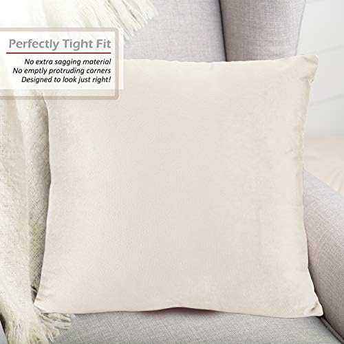 Nestl Throw Euro Pillow Covers, Cozy Velvet Decorative Pillow Covers 26x26 Inches, Soft Solid Couch Pillow Case for Sofa, Bed and Car, Set of 4 - Off White - Image 4