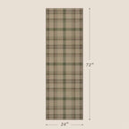 JTJ Easy Jute 2x6 Outdoor Runner Rug, Sage Green Plaid, Washable - Image 2