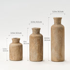 Ceramic Rustic Farmhouse Vase Set of 3,Terracotta Vases for Home Decor - Image 3