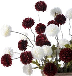 DuHouse 9pcs Artificial Flowers Faux Silk Pompon Mum Chrysanthemum Ball - Image 2