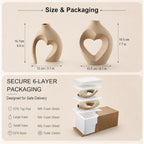 Ceramic Flower Vases Home Decor Heart Shaped Vase Set of 2 - Image 2