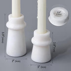 Vixdonos Marble Candle Holder Set of 2 Taper Candle Candlestick Mantle Candle Stand for Home Decor,Wedding,Party and Table Centerpieces(White) - Image 2