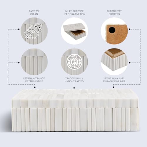 Handicrafts Home Decorative Keepsake Box 8x5 – Small Organizer Box with Lid, Boho Decorative Storage, Retro Memory Box, Unique Coffee Table Décor, Jewelry or Trinket Box, Modern Shelf Decorative Box - Image 2