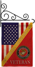Home of Marine Corps Burlap Garden Flag - Set Wall Holder Armed Forces USMC Semper Fi United State American Military Veteran Retire Official - House Banner Small Yard Gift Double-Sided 13 X 18.5 by Unknown