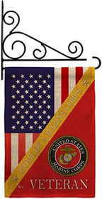 Home of Marine Corps Burlap Garden Flag - Set Wall Holder Armed Forces USMC Semper Fi United State American Military Veteran Retire Official - House Banner Small Yard Gift Double-Sided 13 X 18.5 by Unknown