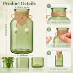 TBWIND Vintage Glass Flower Vase, 6PCS Farmhouse Green Mason Jar Vases - Image 2