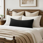 MIULEE Decorative Linen Lumbar Pillow Cover 14x36 Inch Black - Image 2