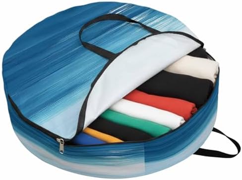 Blue Ocean Round Storage Bag 30 Inch, Ocean Water Scenery Summer Clothes Storage Container with Handles Heavy Duty Organizer for Comforter, Bedding & Holiday Wreaths by Unknown