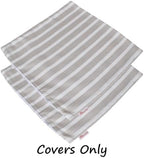 Outdoor/Indoor Sunbrella Throw Pillow Cover Only Square Set of 2 Pieces 20 inch x20 inch Shore Linen Stripe - Insert Not Included - Image 2