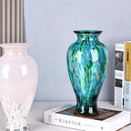 11.8" Tall Glass Vase Beautiful Hand Blown Glass Vase Modern Art Home Decor, Wide Mouth Colorful Vases for Mantle Dining Table Centerpiece, Entryway Living Room Wedding Decoration (Jade Green) - Image 6