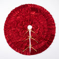 Velvet Christmas Tree Skirt, 48 Inches, 5-Tier Ruffle, Red by Vertintong