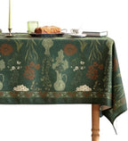 ISAENNE Designer Vintage Green Square Large Tablecloth,67"x67" by Isaennehomedecoration