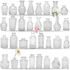 32 PCS Clear Glass Bud Vases Set,Small Flower Arrangement Vase,Vintage Crystal Glass Design,Wedding,Party Decoration,Home Flower Arrangement (32) by Unknown