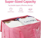 Moving Bags Heavy Duty Extra Large, Moving Boxes, Moving Supplies Essentials,Storage Bins with Lids, Plastic Packing Totes, Storage Bags for Clothes with Handles & Zippers(Pink, 6 Pack) - Image 5