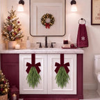 Burgundy Teardrop Swag 6 Pcs Christmas Cabinets Chair Ornament - Image 6