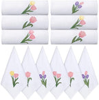 HunnmingRe 12 Pcs Spring Floral Cloth Napkins 100% Cotton, 17x17inch by HunnmingRe