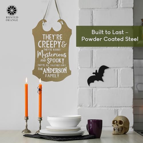 Custom Creepy Family Name Sign – Personalized Halloween Metal Sign – Spooky Haunted House Wall or Yard Décor – Laser Cut Steel – Multiple Sizes & Colors – Halloween Party Decoration - Image 4