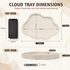 11 in Resin Coffee Table Tray for Home Decor,Bandejas Decorativas para La Sala for Coffee Table Decor,Modern Organizer for Living Room&Kitchen Counter(Model A Beige) - Image 3