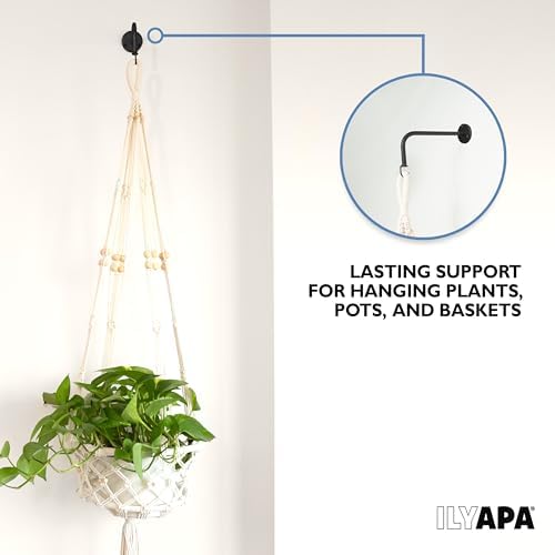 Ilyapa 4 Pack Metal Matte Black Plant Wall Hanger Hooks, 7 Inch - Image 7