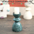 Green Marble Candlestick Holders - Stone Candle Sticks Holder Decor, Decorative Modern Candle Stands Multi-Purpose for Taper/Pillar/Tealight/Scented Candles - Image 5
