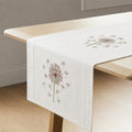 Hand-Embroidered Cotton Table Runner, 16 x 96 Inch, Pink Dandelion by EmbroideryLinenVN