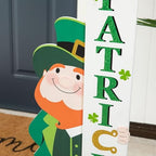 glitzhome 36"H St. Patrick's Wooden Standing Porch Sign, Leprechaun HAPPY ST.PATRICK'S DAY Porch Decor Front Door,Front Porch,Indoor Outdoor Porch Party Decor - Image 5