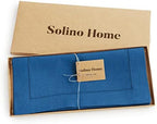 Solino Home 100% Pure Linen Table Runner Indigo Blue Hemstitch, 14 x 108 in - Image 5