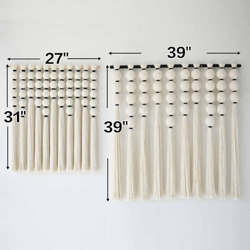 Macrame Wall Hanging Sphericity Textile Fiber Yarn Art Handmade 27"W*31"L - Image 4