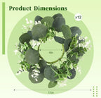 12 Pcs Artificial Eucalyptus Candle Rings Wreaths - Image 2