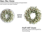 24 Inch Summer Spring Ivory Flowers Wreath for Front Door, Everyday Lamb Ears Leaves Wreath with White Artificial Flower for Indoor and Outdoor, Rustic and Farmhouse Greenery Flower - Image 4