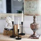 Rustic Cast Iron Taper Candle Holder - Set of 3 Vintage Candle Stands - Image 4