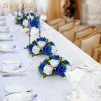 NUPTIO Flower Balls for Wedding Centerpieces - 6 Pcs 9.5 inch Diameter Fake Flower Ball Arrangement Bouquet Party Centerpieces for Tables - Royal Blue Rose Bouquet Centerpiece Flowers for Table - Image 3