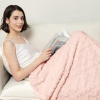 Aganear Fleece Throw Blanket for Couch Sofa 60"x80" Pink - Image 5