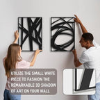 Bakovity Black Metal Abstract Wall Art, Modern 3D Living Room Wall Decor - Image 6