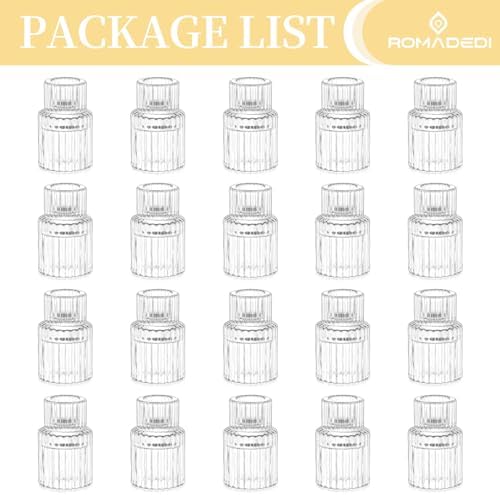 Romadedi Glass Candle Holder for Candlestick, Clear, Pack of 20 - Image 6