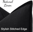 decorUhome Fall Black Linen Throw Pillow Covers 22x22 Set of 2 - Image 2
